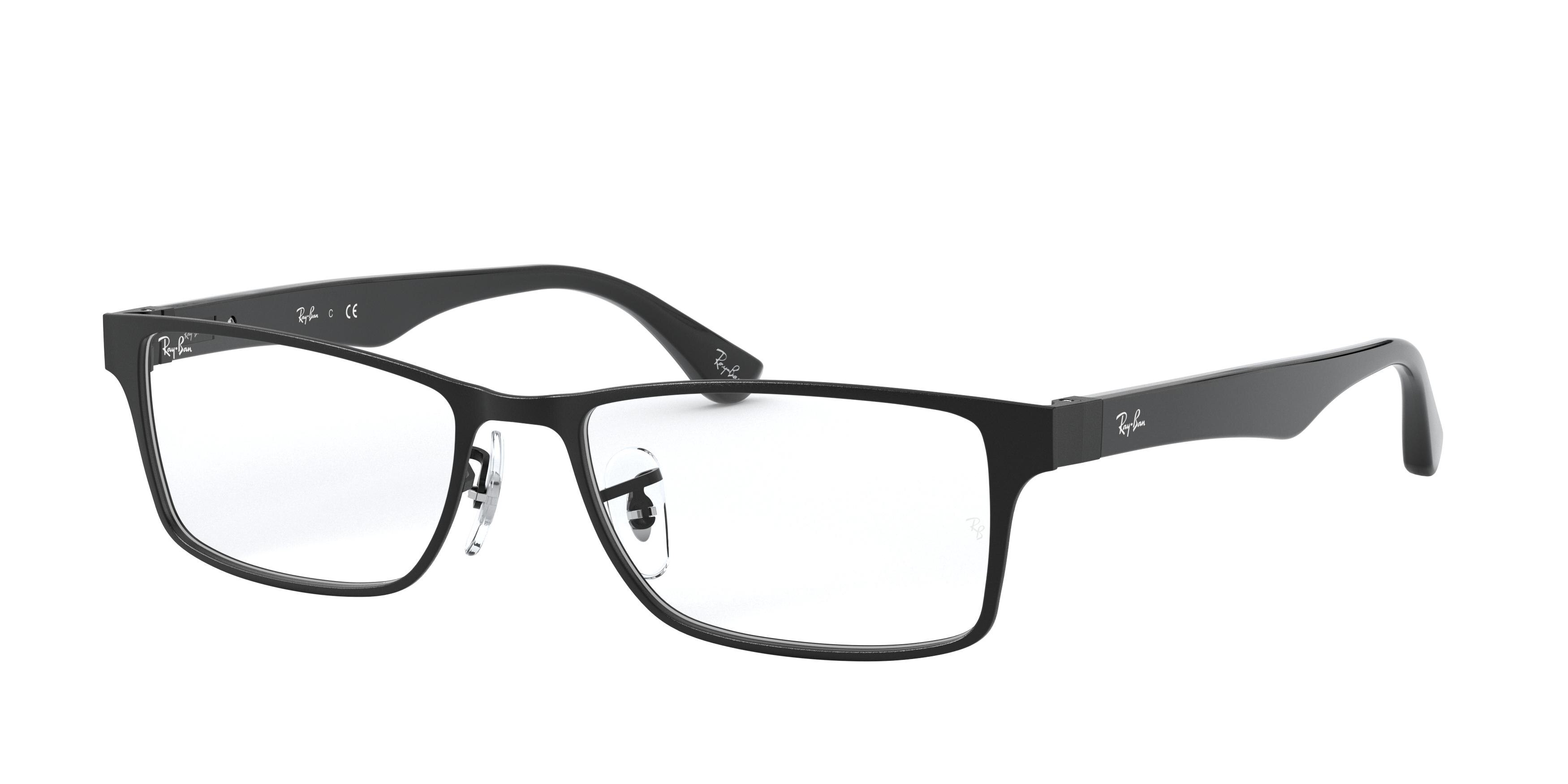 Ray - Ban Unisex RX6238 2509 Montures Optiques MéTal Noir Transparent Carré Normale-image